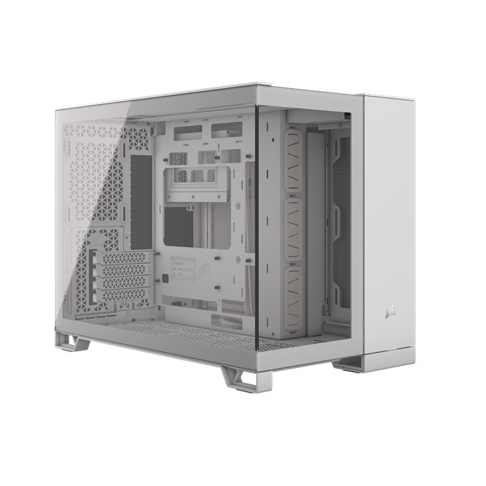 Gabinete Corsair 2500X TG Mid-Tower dual chamber blanco