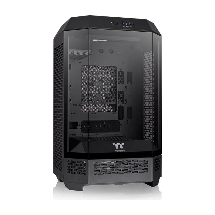 Gabinete Thermaltake The Tower 300 vidrio templado x3 Mid-Tower 2 coolers negro