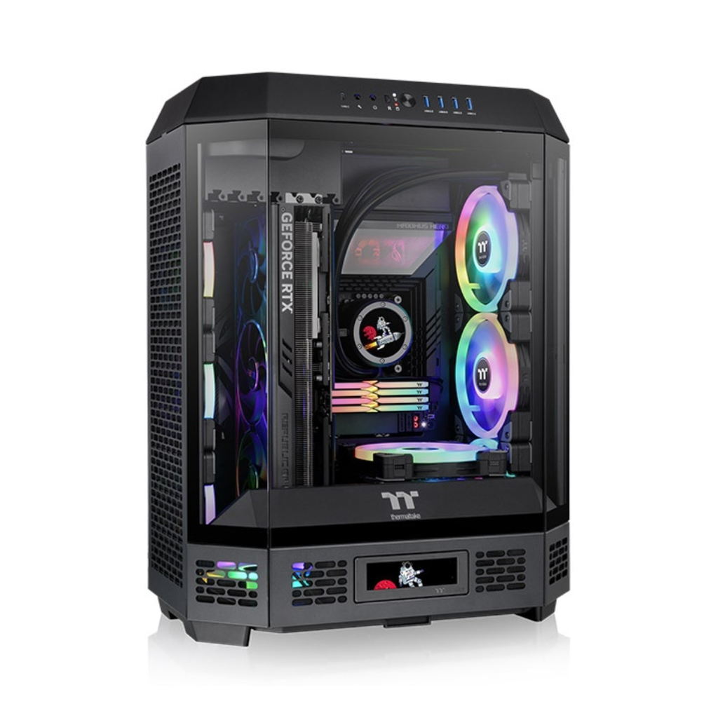 Gabinete Thermaltake The Tower 600 vidrio templado x3 Mid-Tower 2 coolers negro