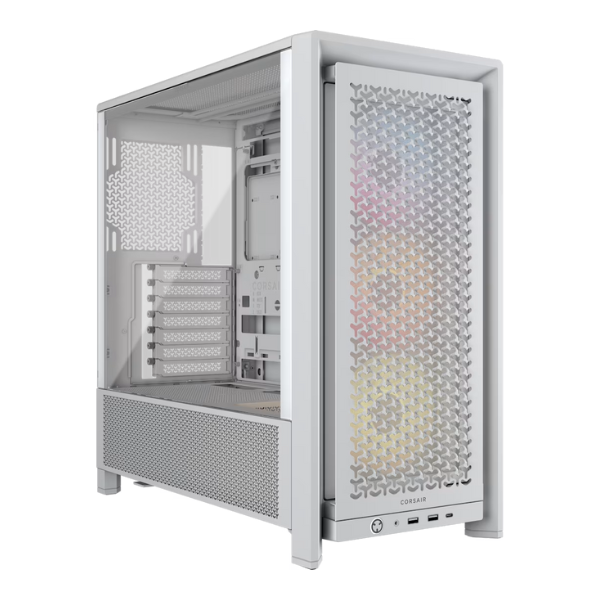 Gabinete Corsair 4000D Frame RS ARGB Mid-Tower 3 coolers blanco
