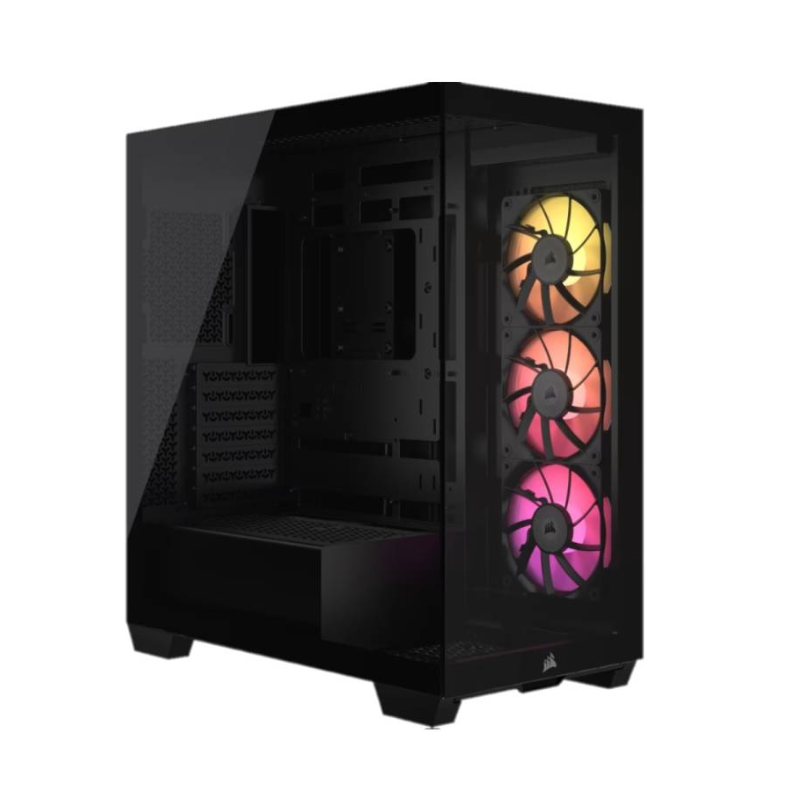Gabinete Corsair iCUE 3500X RGB vidrio templado Mid-Tower 3 coolers iCUE negro