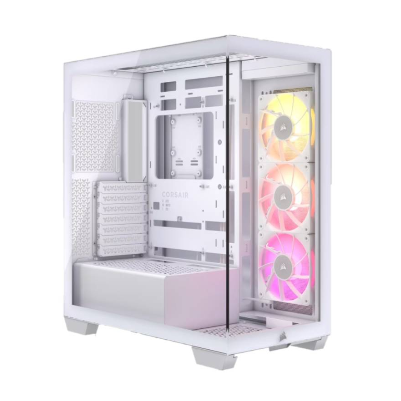 Gabinete Corsair iCUE 3500X RGB vidrio templado Mid-Tower 3 coolers iCUE blanco