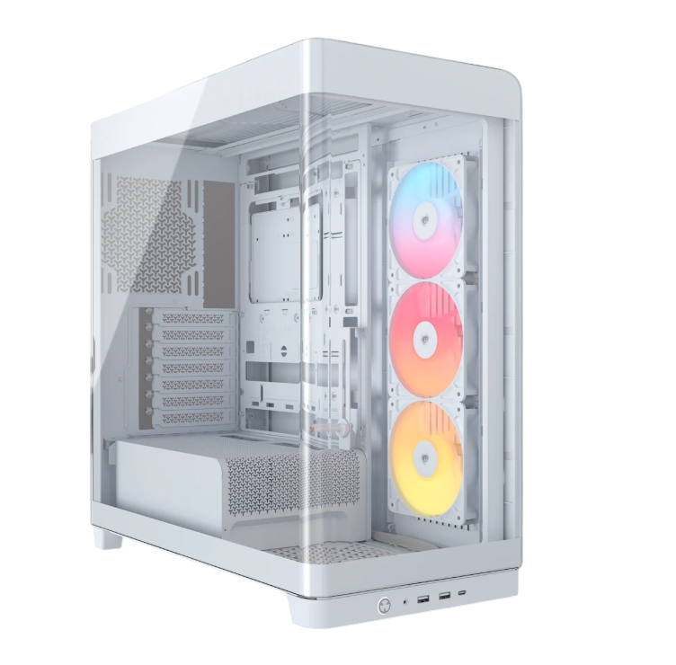 Gabinete Corsair Frame 4500X RS-R ARGB vidrio templado Mid-Tower blanco