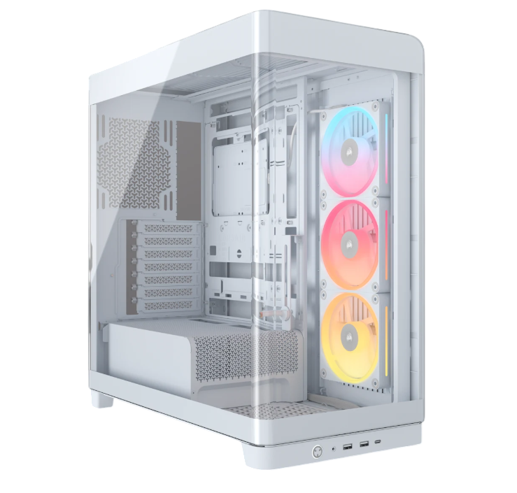 Gabinete Corsair Frame 4500X LX-R RGB vidrio templado Mid-Tower blanco