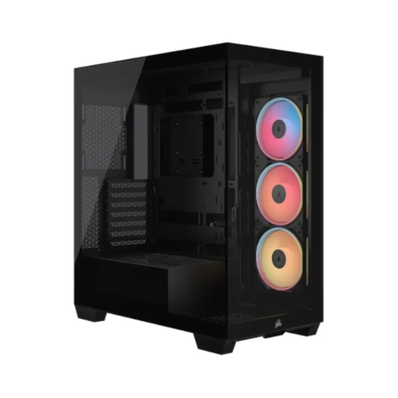 Gabinete Corsair 3500X LX-R RGB iCUE vidrio templado Mid-Tower negro