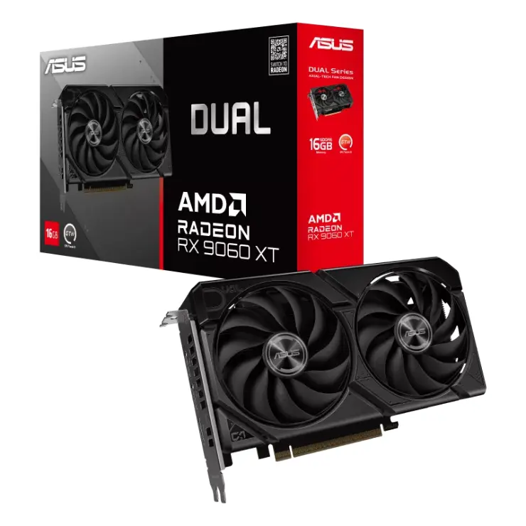 Placa de Video ASUS AMD Radeon DUAL RX9060XT 16GB