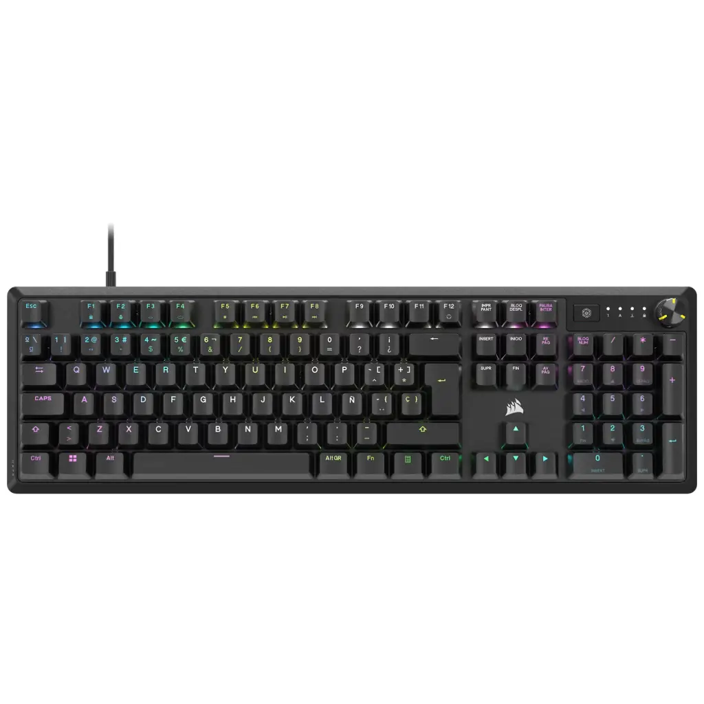 Teclado gamer mecánico Corsair K70 CORE RGB USB Gris EN