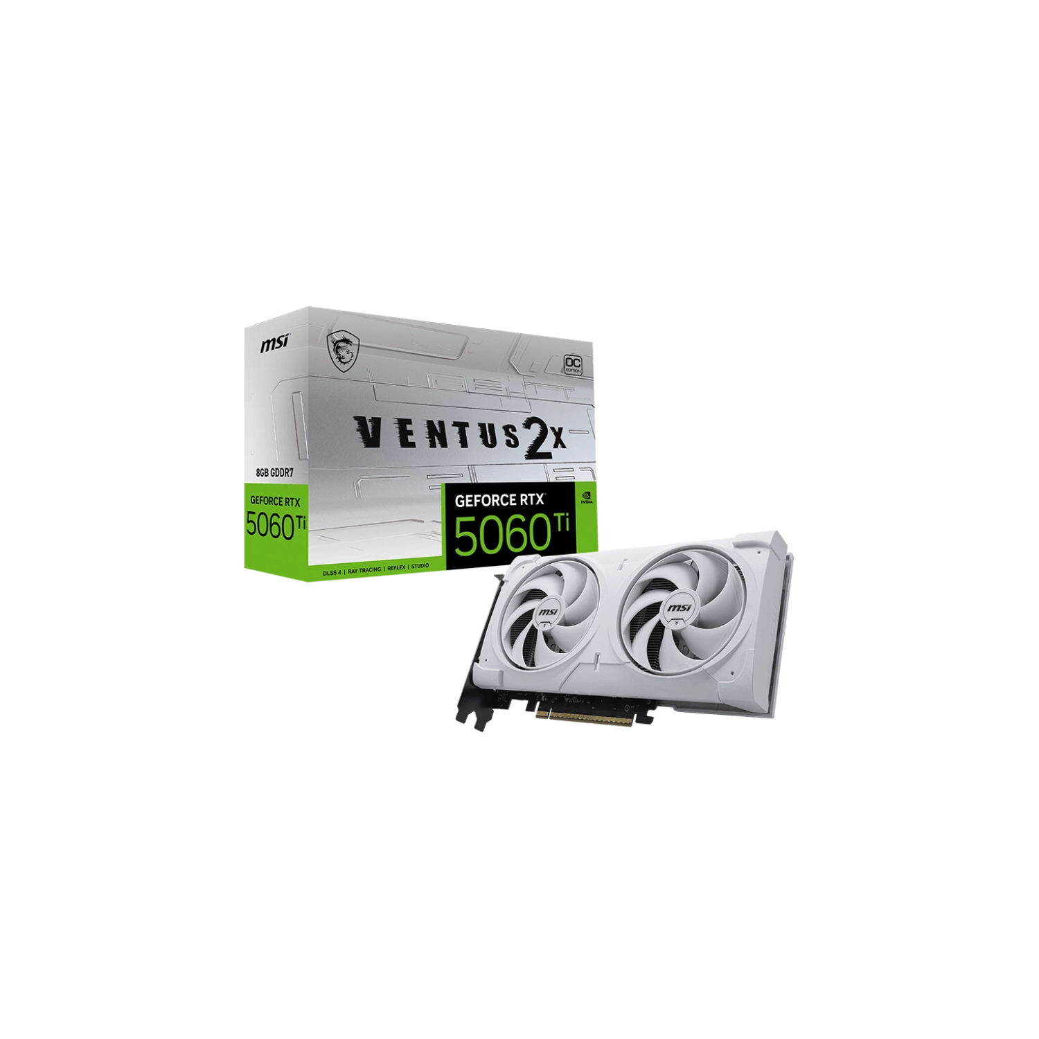 Placa de Video MSI RTX 5060 Ti 8G VENTUS 2X OC WHITE PLUS