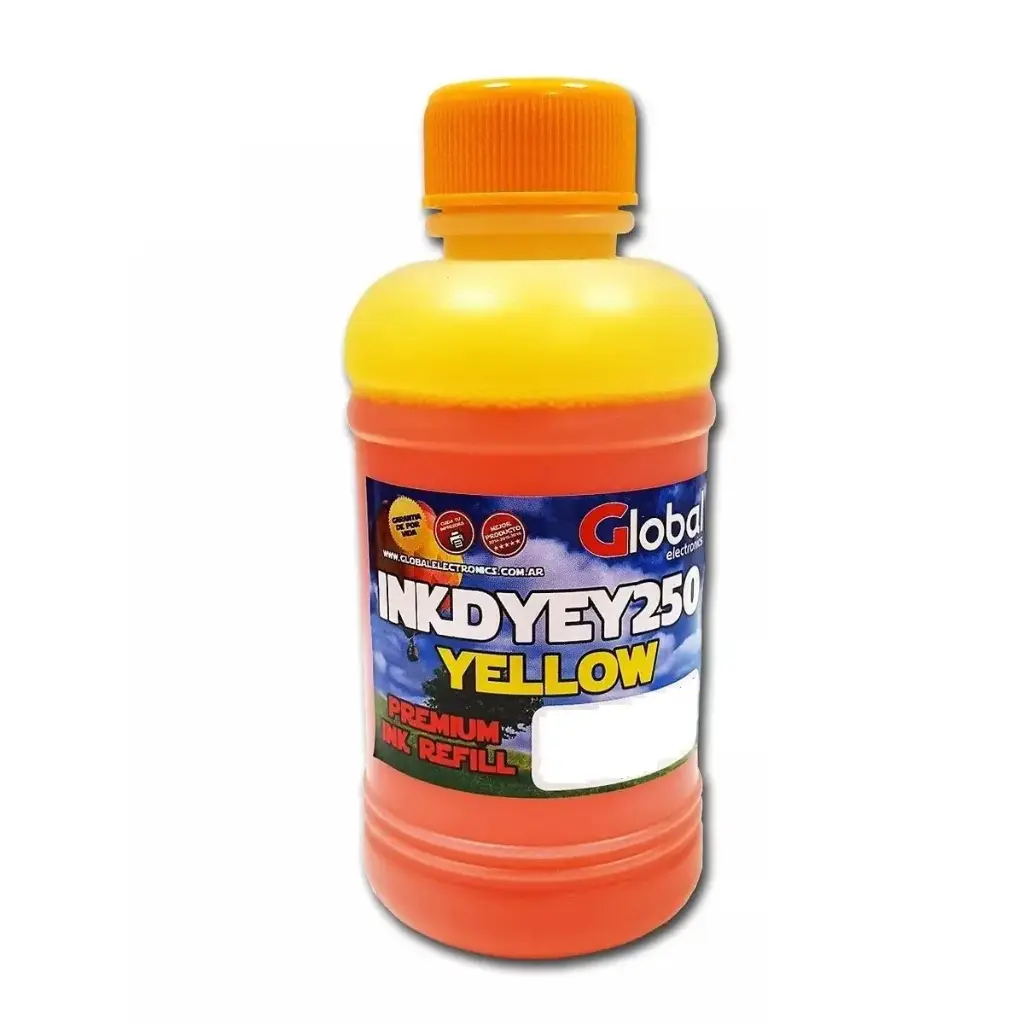 Botella de tinta alternativa Global Universal DYE Amarillo 250cm3