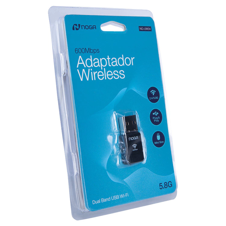 Placa de red Wifi USB Noga UW04 5.8Ghz AC600 doble banda
