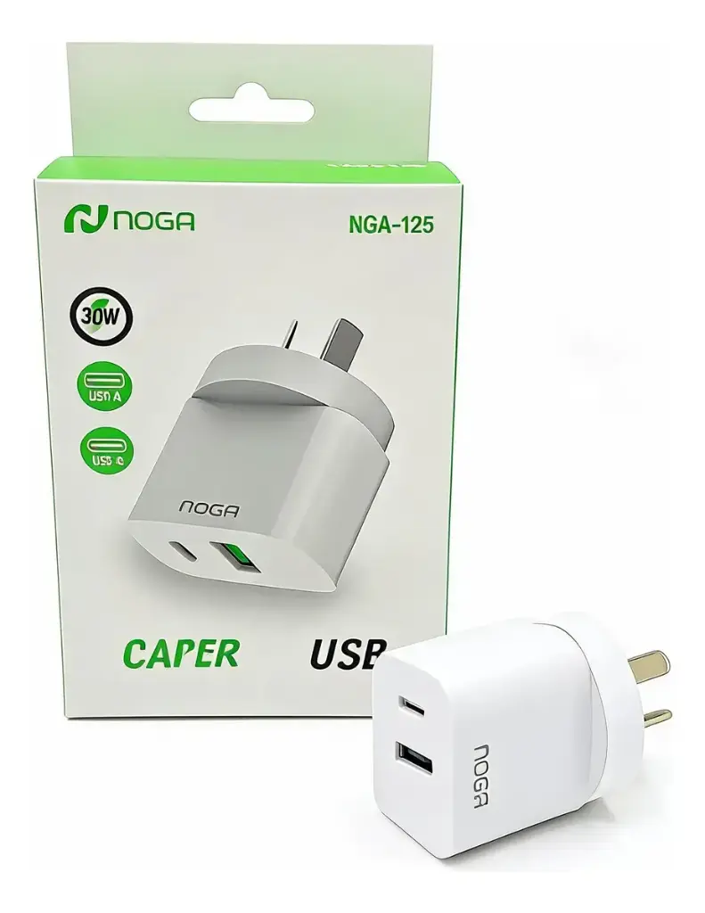 Cargador usb c carga rápida Noga NGA-125 30W blanco