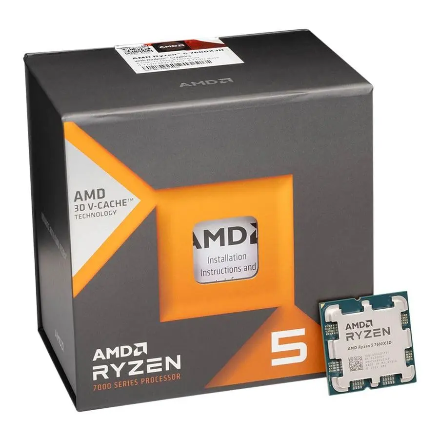Microprocesador AMD Ryzen 5 7600X3D 4.1/4.7GHz  Turbo 6 núcleos AM5 c/video s/cooler