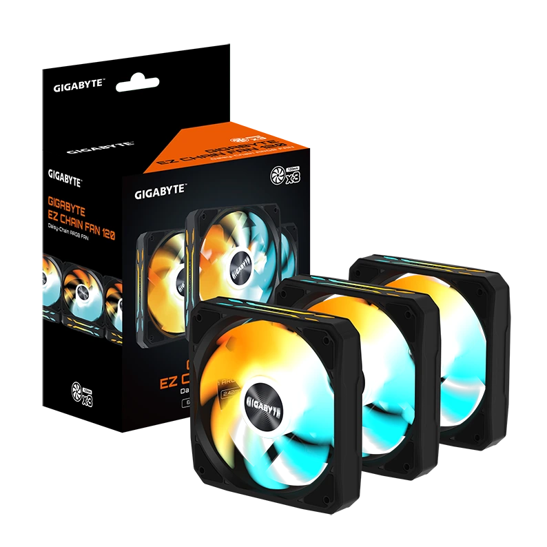 Fan Cooler Gigabyte Aorus EZ Chain Fan 120mm x 3 ARGB Negro