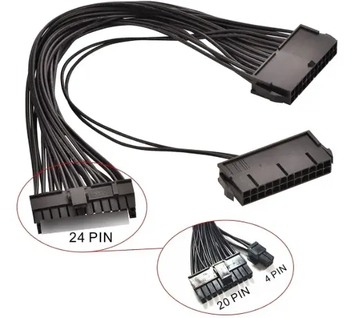 [GM002] Cable adaptador splitter 2 fuentes (no addpsu) sincroniza fuentes mineria 