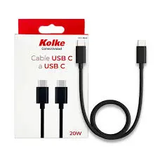 [KCC-8642] Cable USB tipo C a USB tipo C Kolke 20W 1m negro KCC-8642 