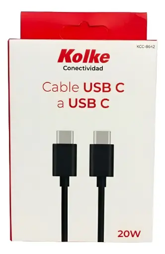 [KCC-8642] Cable USB tipo C a USB tipo C Kolke 20W 1m negro KCC-8642 