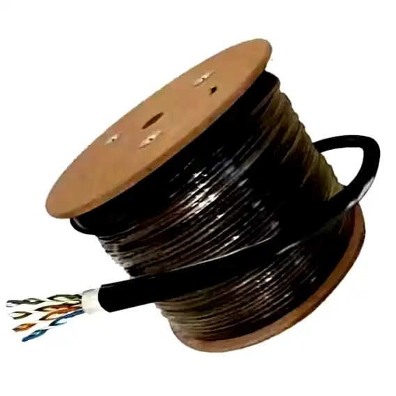 [CE-1103-1M] Cable UTP Cat 5E GLC exterior doble vaina negro 1mt suelto para armar 