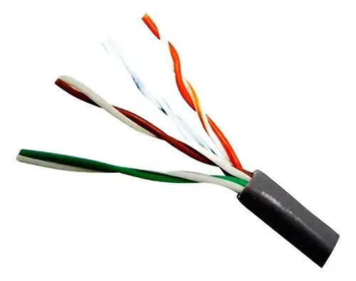 [LE-UTI-1M] Cable UTP Cat 5E Letos exterior negro 1m suelto para armar 