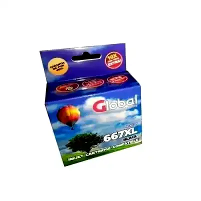 [INKCARTHP667XLK] Cartucho alternativo Global HP 667XL 3YM81AL negro 21Mls 