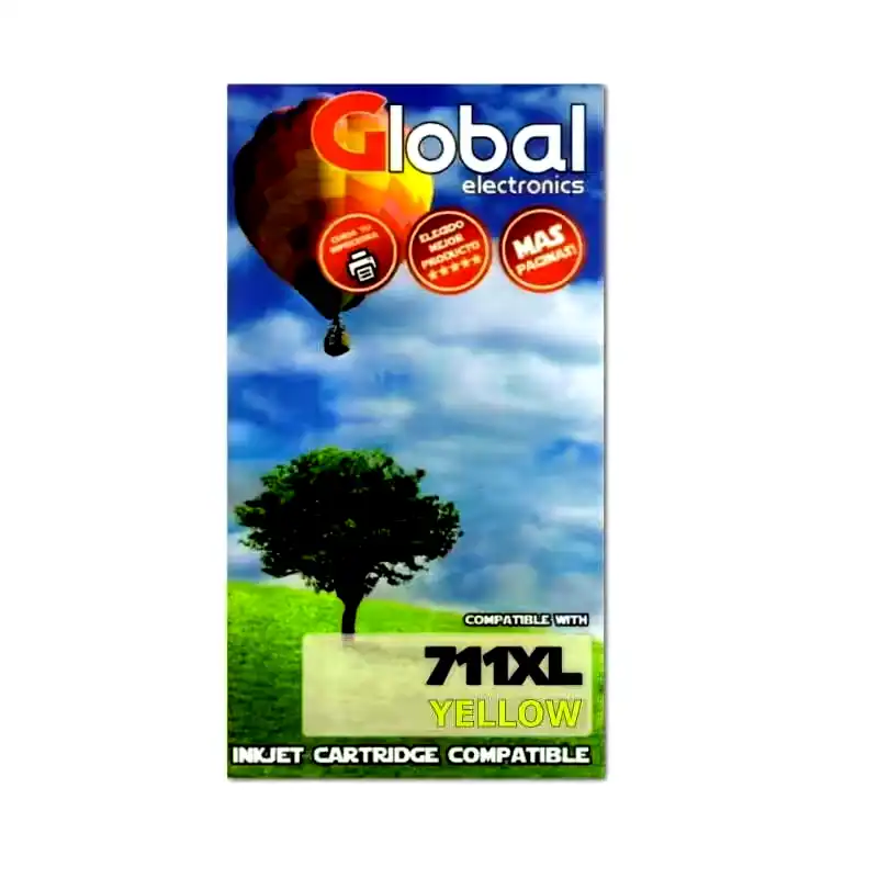 [INKCARTHP711XLY] Cartucho alternativo Global HP 711XL CZ132A amarillo 80Mls 