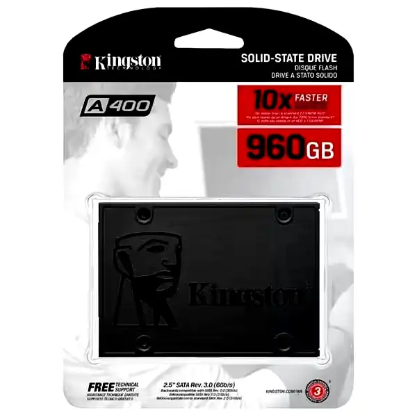 [SA400S37/960G] Disco SSD Sata Kingston 960GB A400 500MB/s 