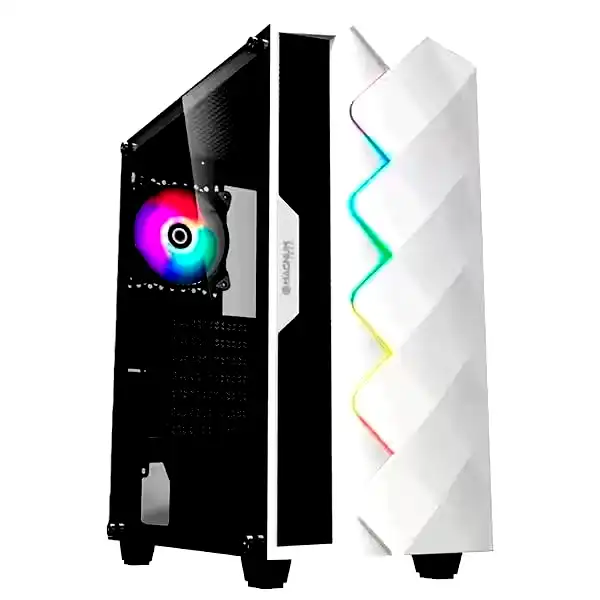 [MT-235GMW] Gabinete Magnum Tech Gamer RGB Blanco c/vidrio templado 