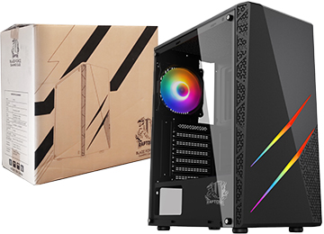 [6X21-Blaze Force] Gabinete Raptor Blaze Force RGB vidro temp mid-tower 2 cooler c/control 