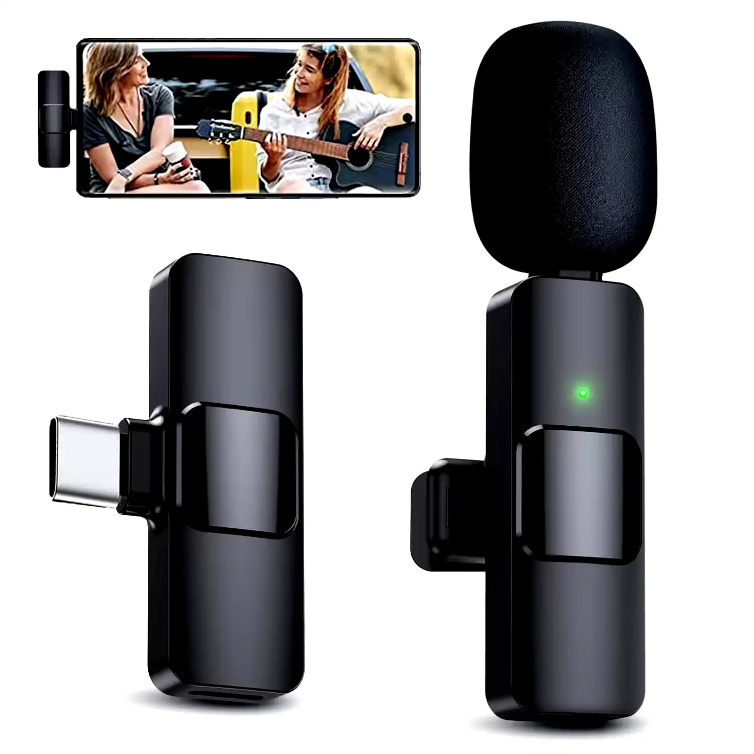 [K8] Micrófono corbatero inalámbrico recargable K8 Android transmision vivo youtubers - Usb tipo c 