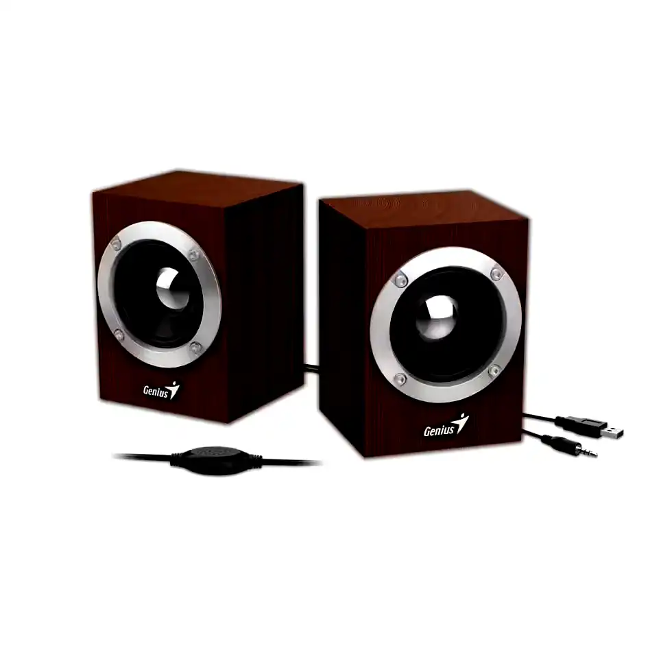 [31730028400] Parlantes Genius 2.0 USB 6W Madera c/control de volumen SP-HF280 