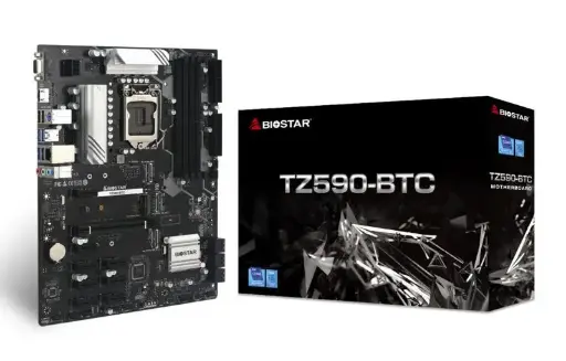 [TZ590-BTC] Placa madre Biostar TZ590-BTC s1200 9 pcie 3 M.2 minería eth 