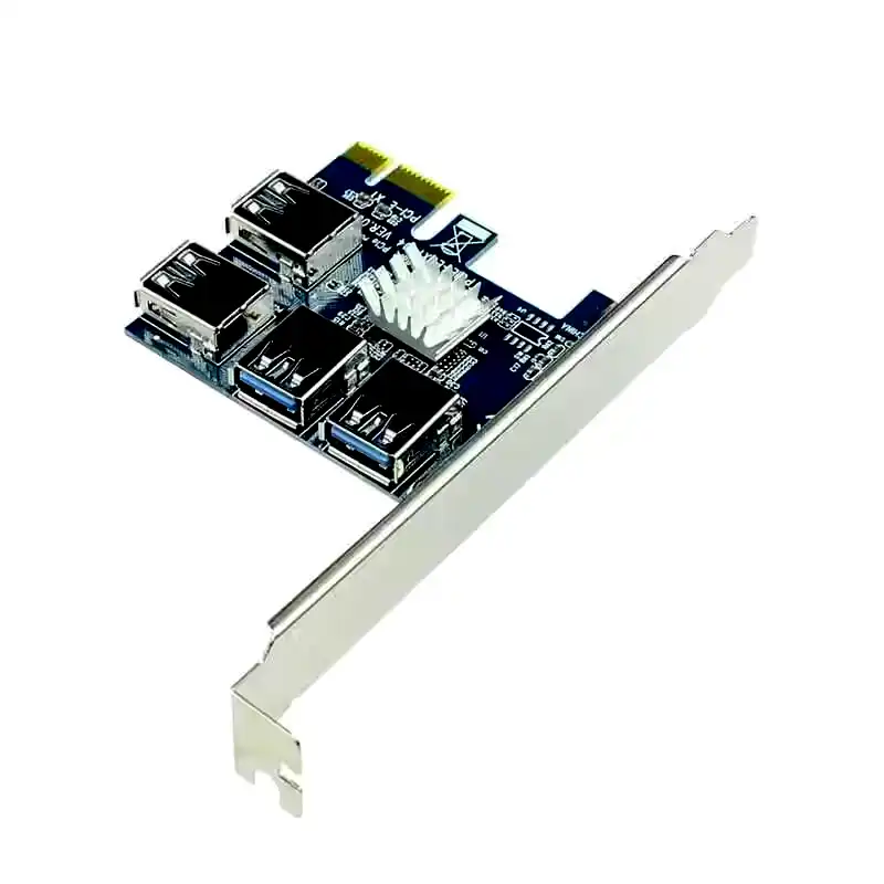 [NSPLUS34M] Placa PCIe a 4 puertos Usb 3.0 Nisuta para riser minería 
