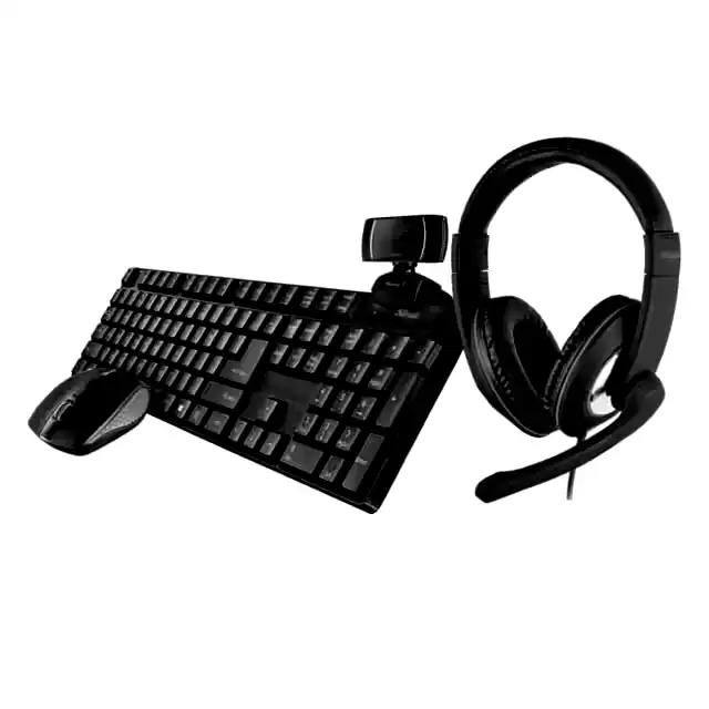 [24042] Teclado, mouse inalámbricos, auricular y cámara web Trust Qoby gamer 