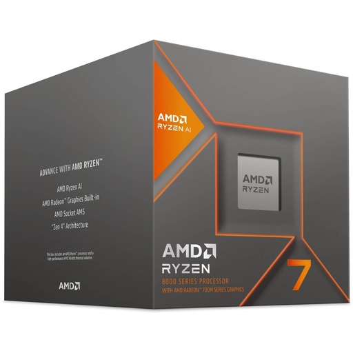 [100-100001590BOX] Microprocesador Amd Ryzen 7 8700F 4.1/5GHz Turbo 6 Núcleos s/video AM5