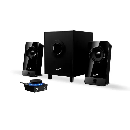 [31730041403] Parlantes Genius SW-2.1 300X 10W c/control de volumen con cable negro