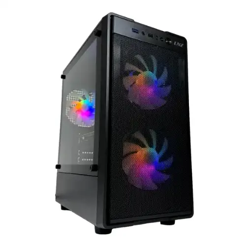 [M11-SF-FRGB] Gabinete LNZ M11 Mesh vidrio temp 3 cooler rainbow rgb micro-atx
