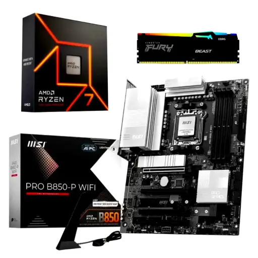[COMBO-AMD25] Combo Amd Ryzen 7 7700X / Placa B850 / Ram 8GB 5200MHz c/video