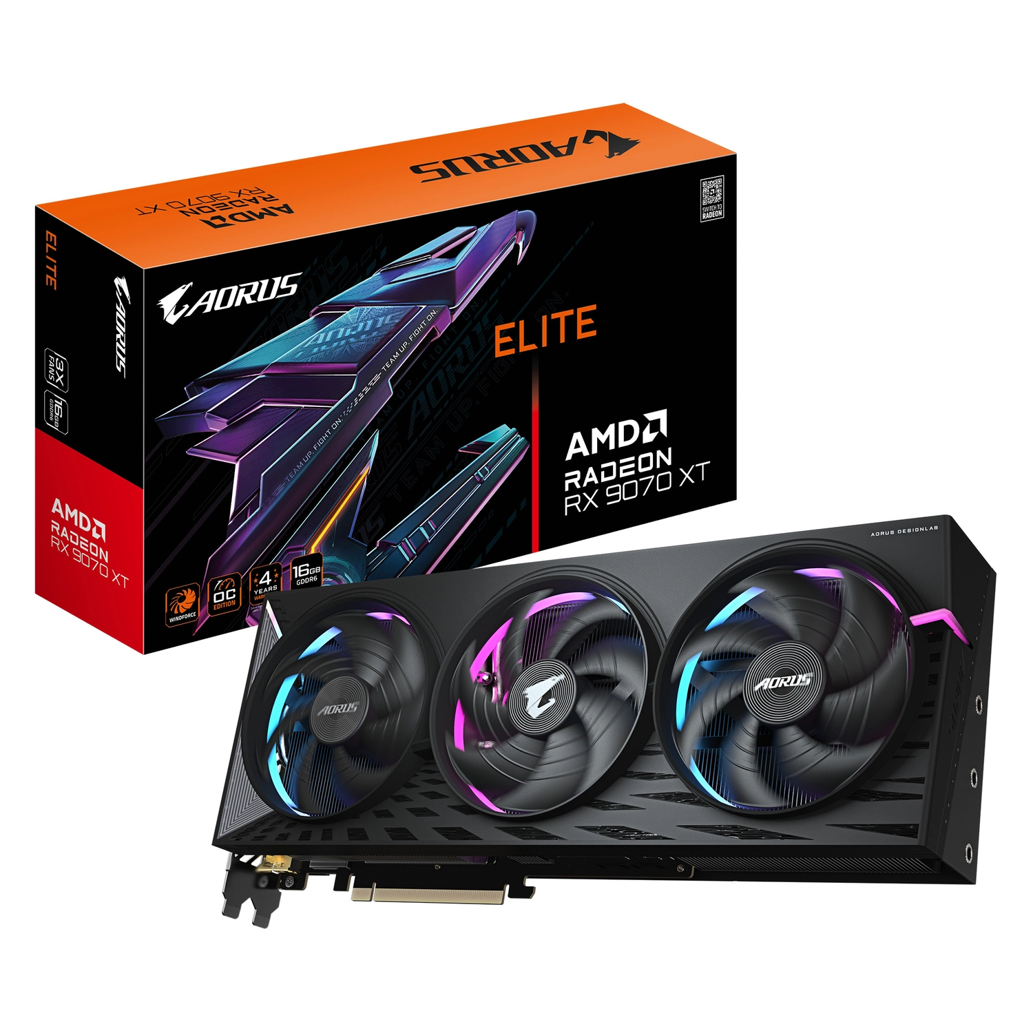 [GV-R9070XTAORUS E-16GD] Placa de video Gigabyte AMD RX 9070 XT Elite 16GB