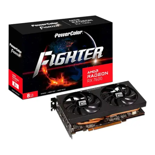 [RX 7600 8G-F] Placa de video PowerColor Fighter  RX 7600 Gaming 8GB GDDR6