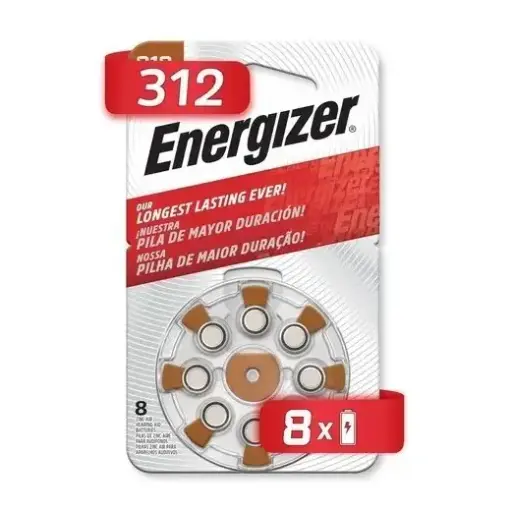 [ZA312] Pila Energizer 312 audífonos ZA312 blister x 8 unidades (1472)