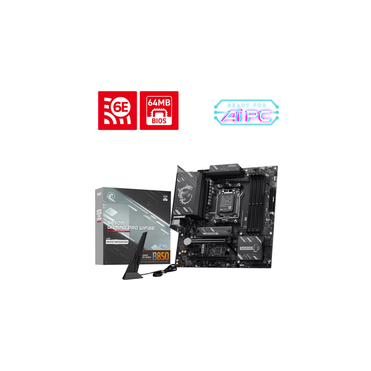 [B850M GAMING PRO WIFI6E] Placa Madre MSI B850M Gaming Pro Wifi6E AM5 DDR5