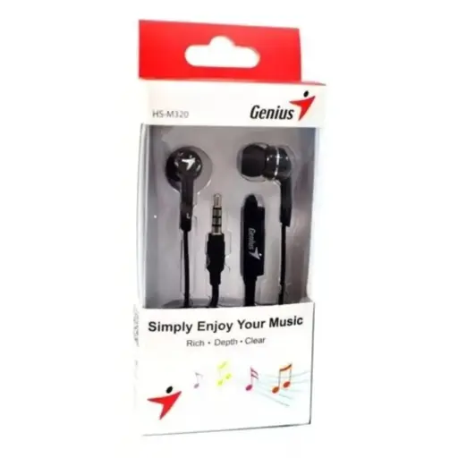 [HS-M320] Auricular Genius HS-M320 celulares con micrófono plug 3.5mm negro