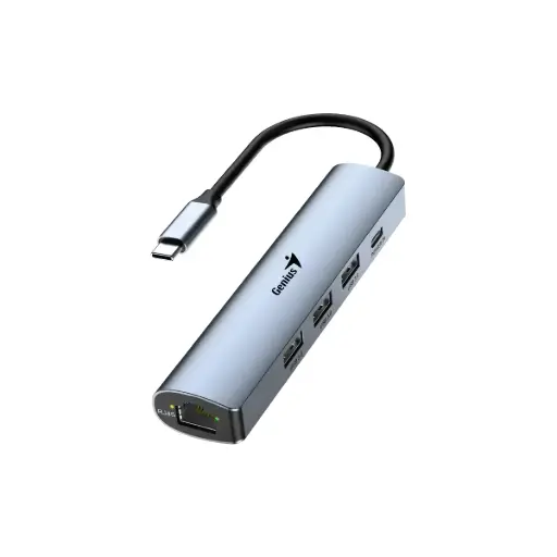 [UH-545] Hub USB tipo C Genius UH-545 5 en 1 3xUSB 3.0 + USB-C + RJ45