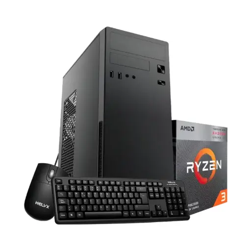 [KL-PC-3200G-8G-256G-W11H] Pc Kelyx AMD Ryzen | AMD Ryzen 3 3200G 8GB m.2 256GB SSD + Kit Teclado y Mouse Win 11 Home