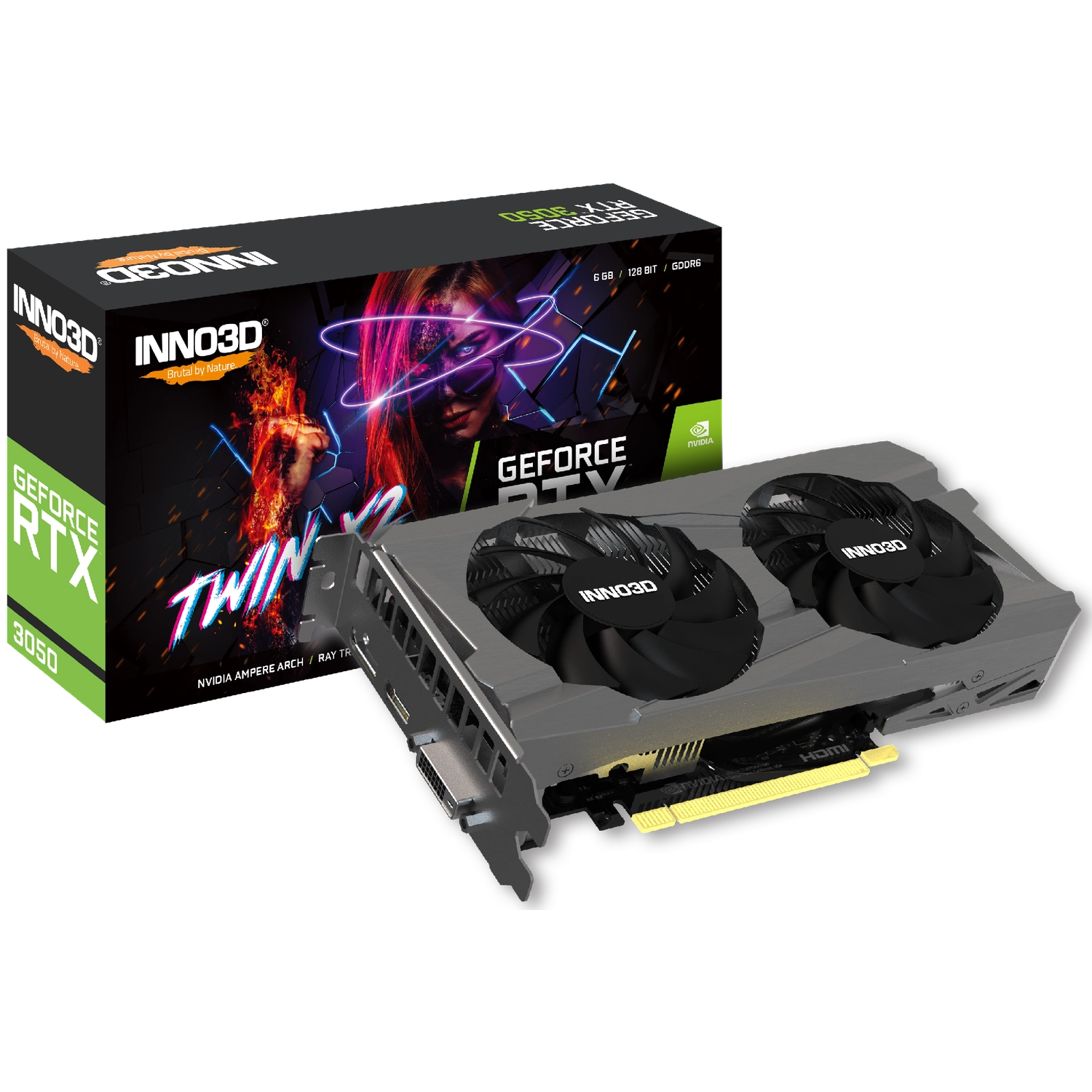 [N30502-06D6-1880VA60] Placa de Video INNO3D NVIDIA Geforce RTX 3050 6GB GDDR6 TWIN X2