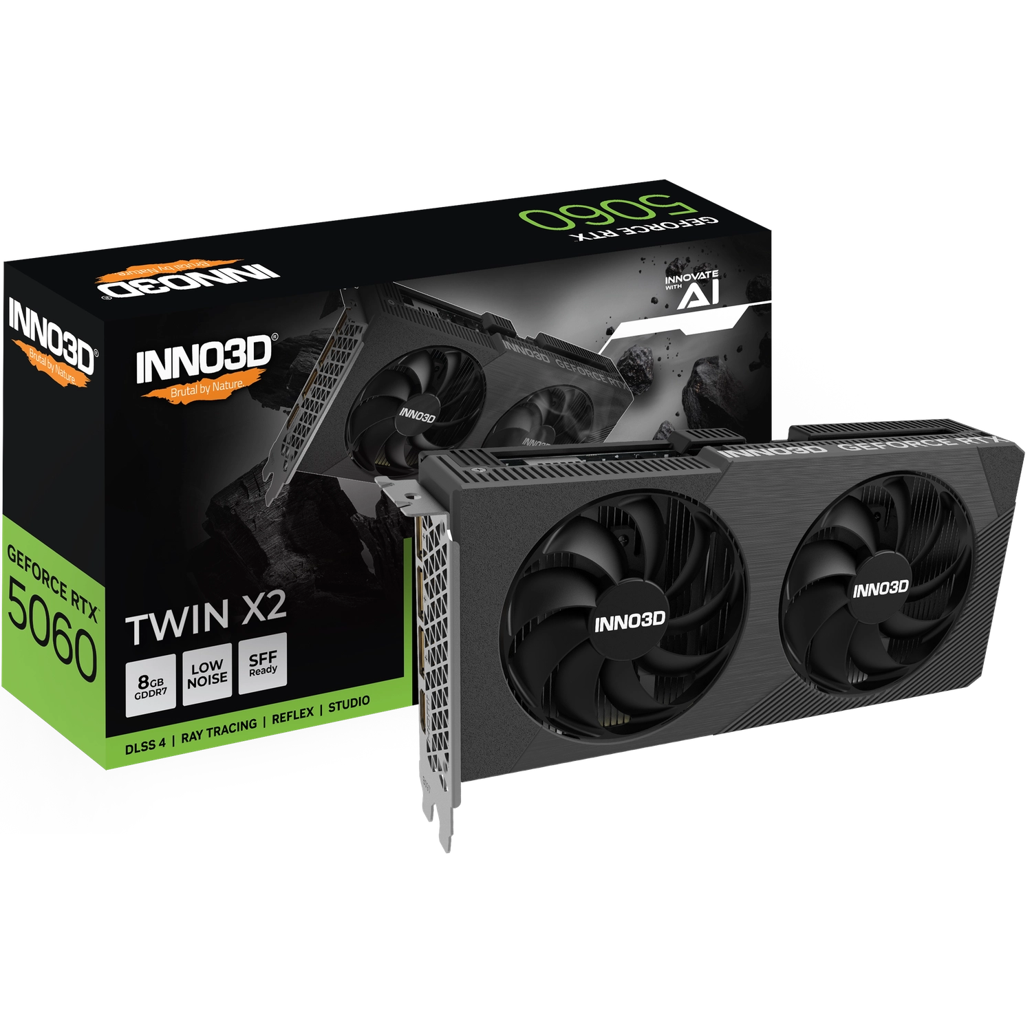 [N50602-08D7-195071N] Placa de Video INNO3D RTX 5060 8GB GDDR7 TWIN X2