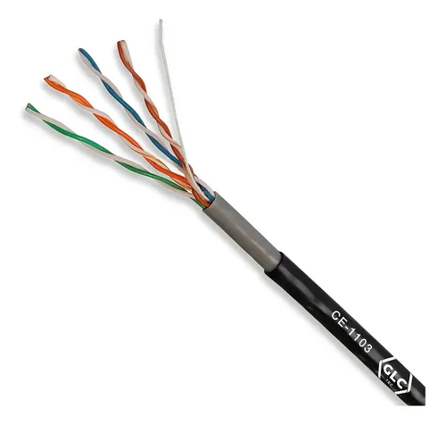 [CE-1103 -1M] Cable UTP Cat 5E GLC CE-1103 exterior doble vaina negro x metro
