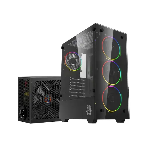 [PCDE-SENTINEL-PSU500W-80+] Gabinete Raptor Sentinel c/fuente Raptor Volt 500W 80 Plus Bronze