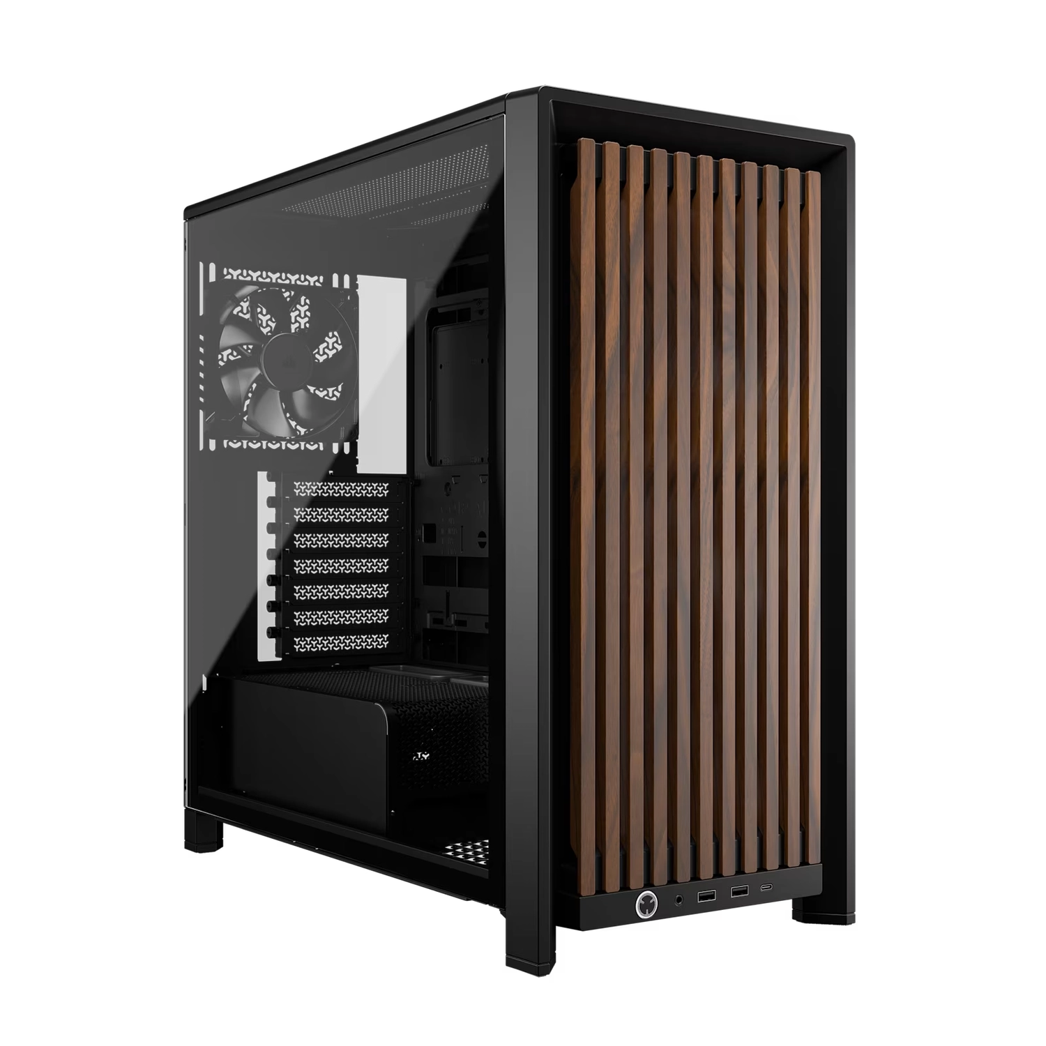 [CC-9011340-WW] Gabinete CORSAIR FRAME 4000D RS Wood Mid-Tower, Negro / Madera