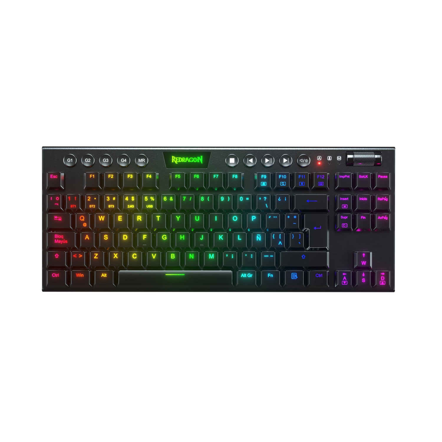[K621-RGB-SP RD] Teclado Inalámbrico Redragon Horus K621 TKL Negro
