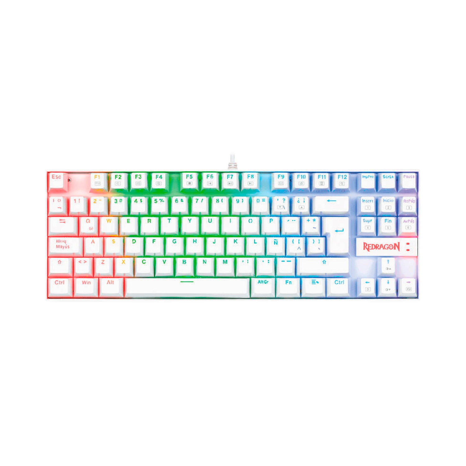 [K552W-RGB-1R-SP] Teclado Redragon Kumara K552 RGB Blanco